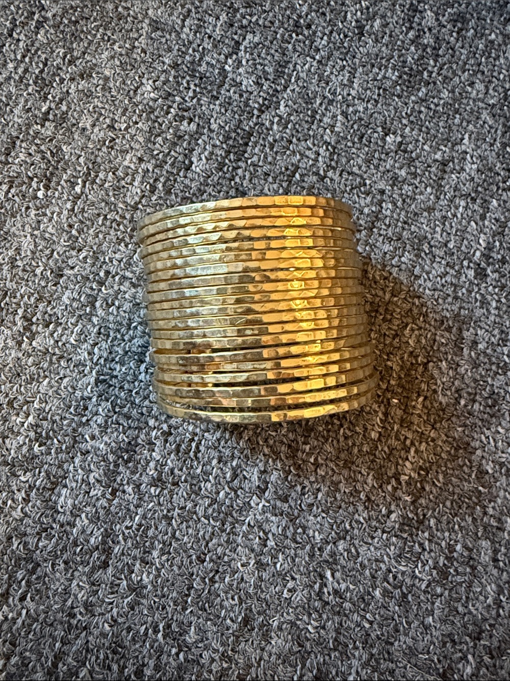 Gold Hammered Wide Cuff Bracelet - Women's Fashion Jewelry